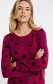 Pull avec coeurs contrastés