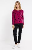 Pull avec coeurs contrastés
