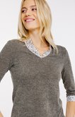 Pull matière fantaisie