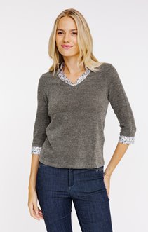 Pull matière fantaisie