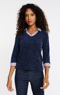 Pull matière fantaisie