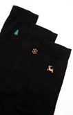 Lot 3 paires chaussettes brodées hiver