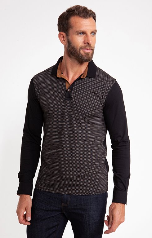 Polo manches longues jersey print