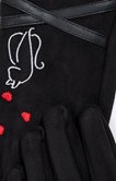 Gants fantaisie chat et coeurs