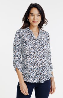 Tunique col chemise imprimée graphique