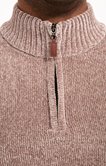 Pull col montant uni chenille