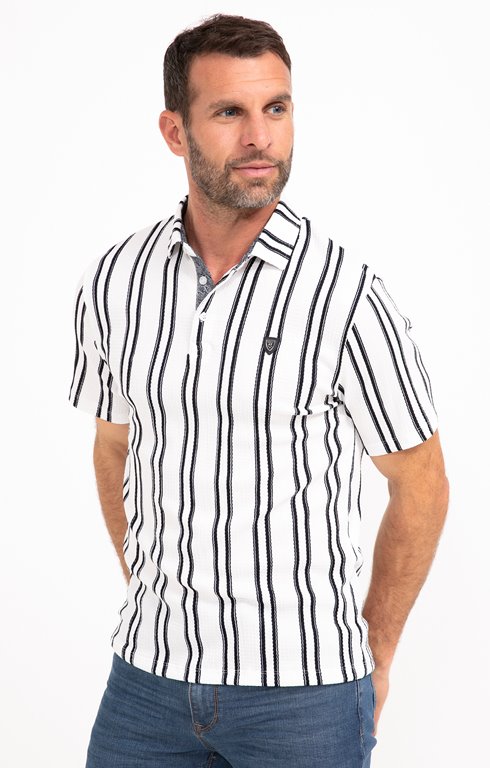 Polo manches courtes Crepstripe