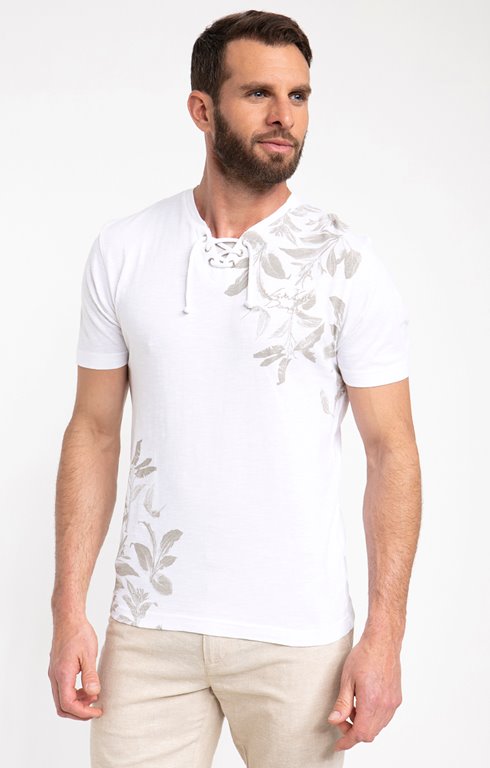 Tee shirt manches courtes feuille