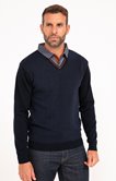 Pull col V avec chemise bico