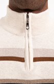 Pull col montant rayé