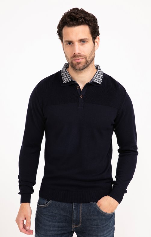 Pull col polo avec chemise