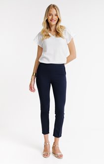 Pantalon 7/8 maille coupe droite