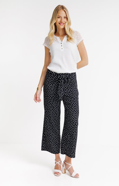 Pantalon large à pois