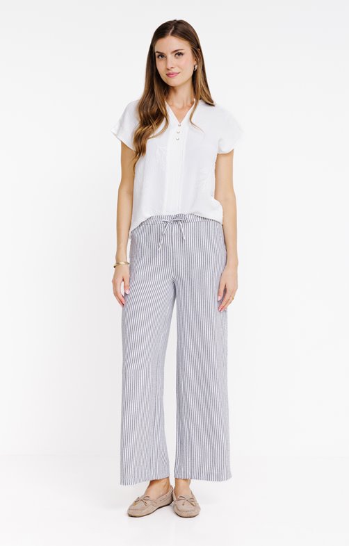 Pantalon fluide rayé coupe jogging