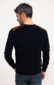Pull col rond uni suede