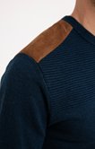 Pull col rond uni suede