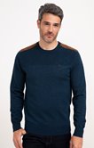 Pull col rond uni suede