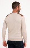 Pull col rond uni suede