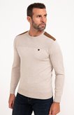Pull col rond uni suede