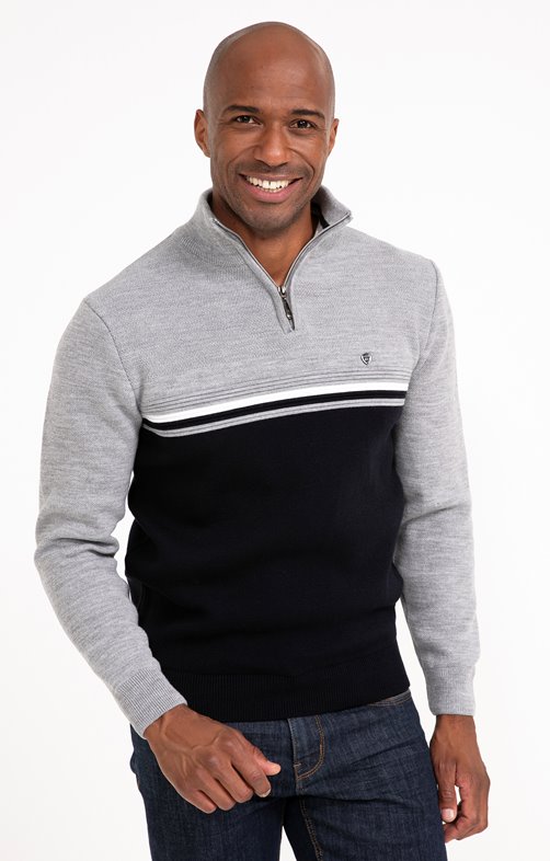Pull col montant rayé Lazy 