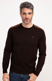 Pull col rond uni Sued