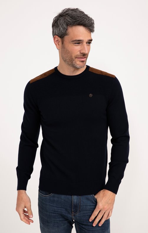 Pull col rond uni Sued