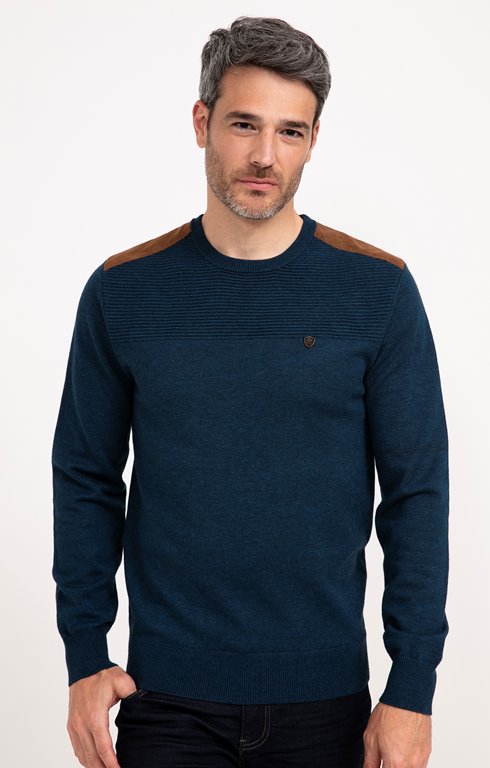 Pull col rond uni Sued