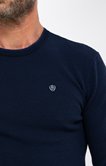 Pull col rond bicolore Marin