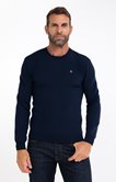 Pull col rond bicolore Marin