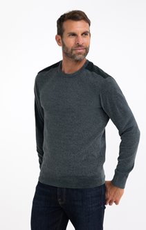 Pull col rond côtelé Chenille