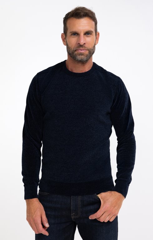 Pull col rond côtelé Chenille
