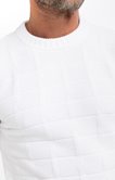 Pull col rond uni jacquard Chenille