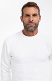Pull col rond uni jacquard Chenille