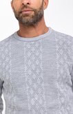 Pull col rond uni jacquard Nuage