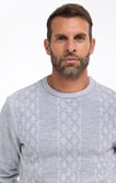 Pull col rond uni jacquard Nuage