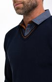 Pull col v chemise Bico