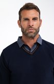 Pull col v chemise Bico