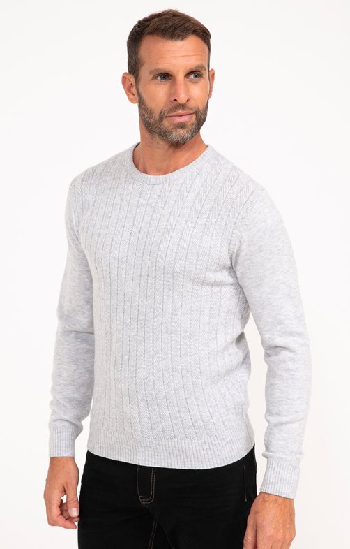 Pull col rond uni flaty