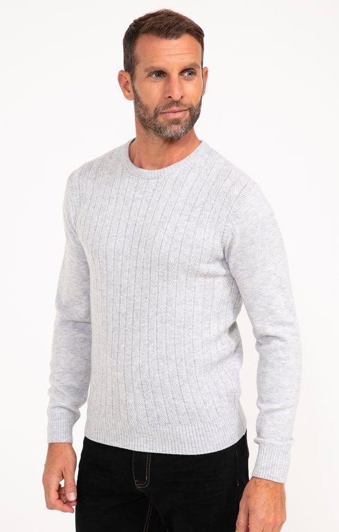 Pull col rond uni flaty