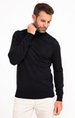 Pull uni col roulé 