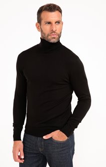 Pull uni col roulé 