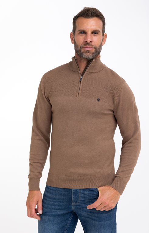 Pull col montant uni Mousse