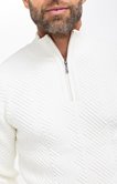 Pull col montant uni jacquard Snow