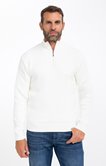 Pull col montant uni jacquard Snow