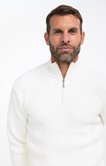 Pull col montant uni jacquard Snow