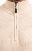 Pull col montant jacquard uni Losange