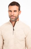Pull col montant jacquard uni Losange