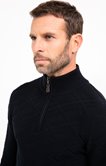 Pull col montant jacquard uni Losange