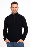 Pull col montant jacquard uni Losange