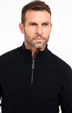 Pull col montant jacquard uni Losange